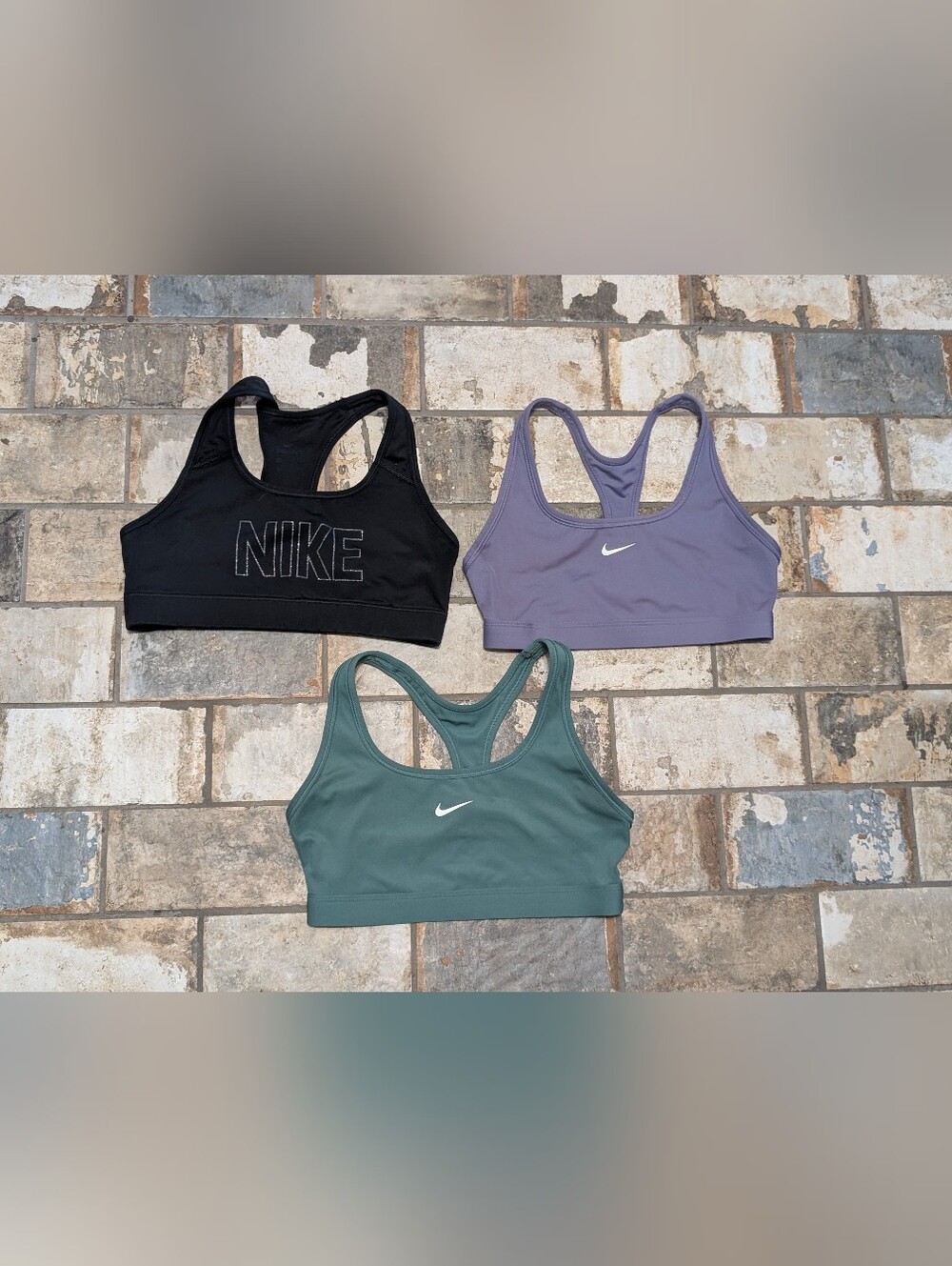 Bundle Lot of 3 Nike Dri-FIT Swoosh Racerback Sports Bras - Women's Size Small